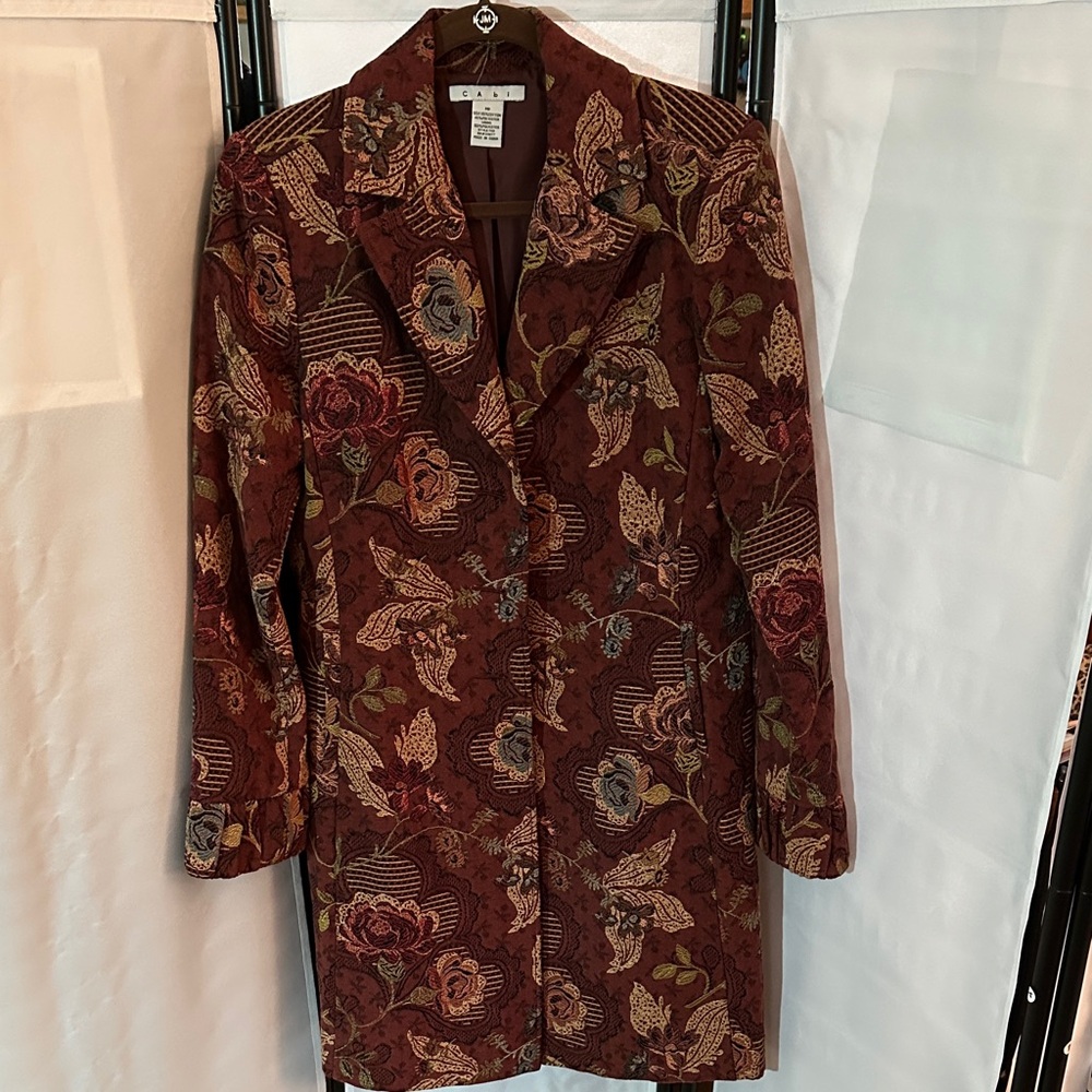 CAbi Burgundy Floral Women's Blazer